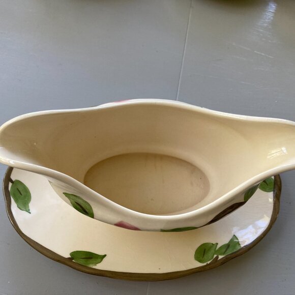 Franciscan Desert Rose Gravy Boat Attached Liner Made in England Vintage - Picture 3 of 7